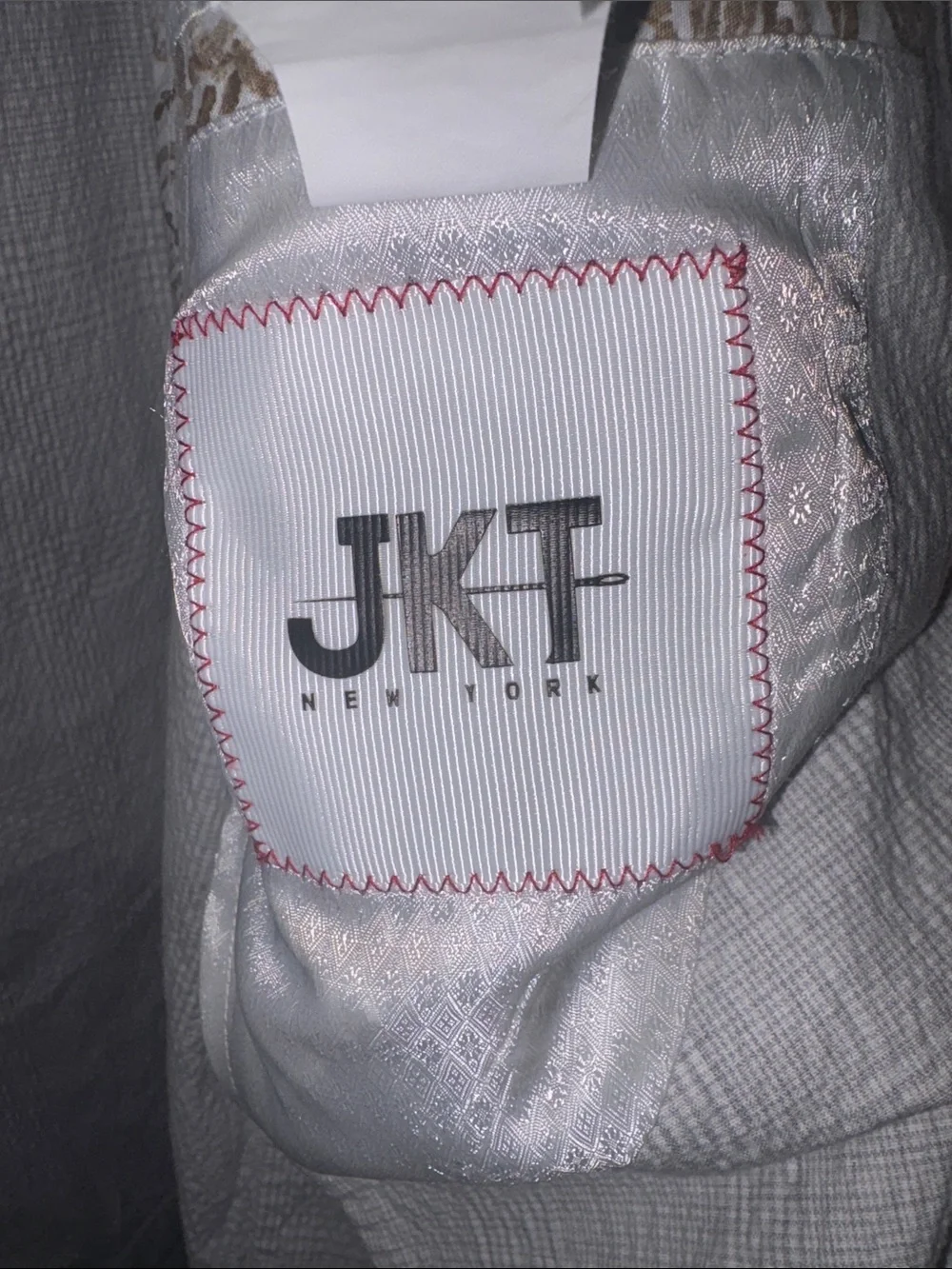 JKT NEW YORK Men's Light Beige Plaid Blazer - Classic Two-Button Jacket 44R